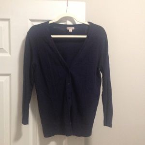 Navy blue v-neck cardigan